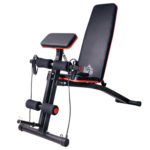 Adjustable Multi-Function Weight Bench with EVA Padding and Resistance Ropes – Foldable Gym Equipment
