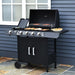 4+1 Gas BBQ Grill – Stainless Steel Burners with Side Burner & Storage for Outdoor Cooking - Samanta Factory