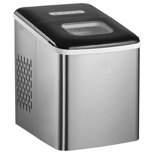 Portable ice maker with self-cleaning function and easy-to-use indicators