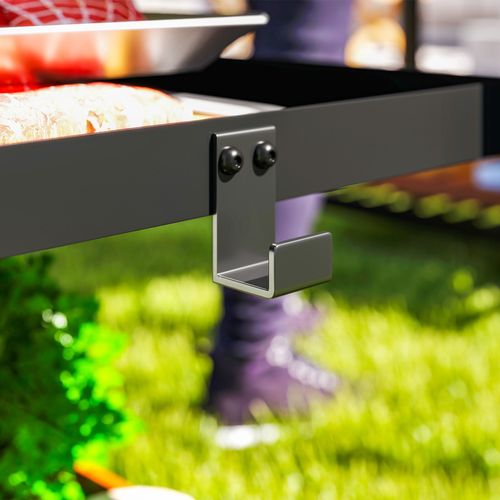 Outdoor BBQ Prep Table – Stainless Steel Worktop with Storage & Wheels - Samanta Factory