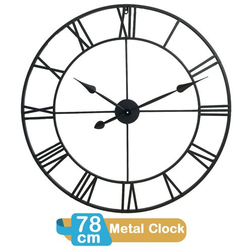 Roman Wall Clock – Large 78cm Metal Open-Back Design - Samanta Factory