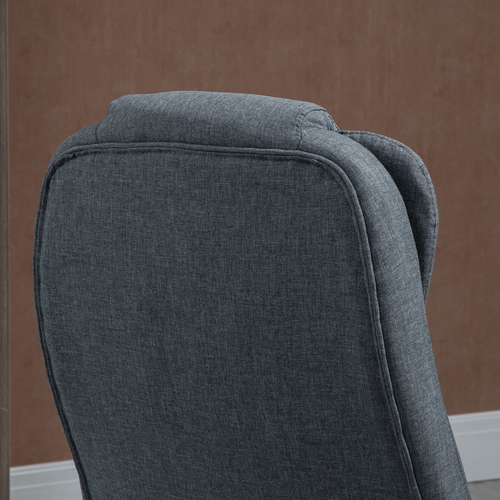 High Back Office Chair – Linen Upholstery with Recline & Adjustable Height - Samanta Factory