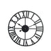 Large 78cm Roman numeral metal wall clock with open-back design
