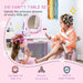 Kids Dressing Table with Mirror and Stool with Drawer for 3-6 Years Old, Pink - Samanta Factory